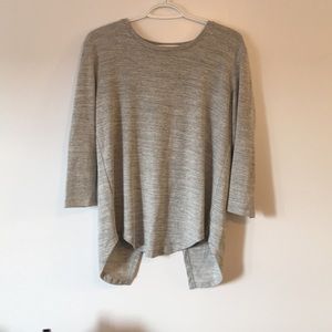 NWOT open back shirt grey